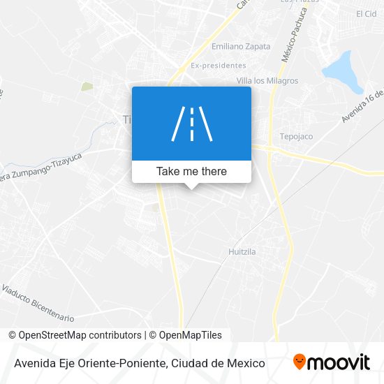 Mapa de Avenida Eje Oriente-Poniente