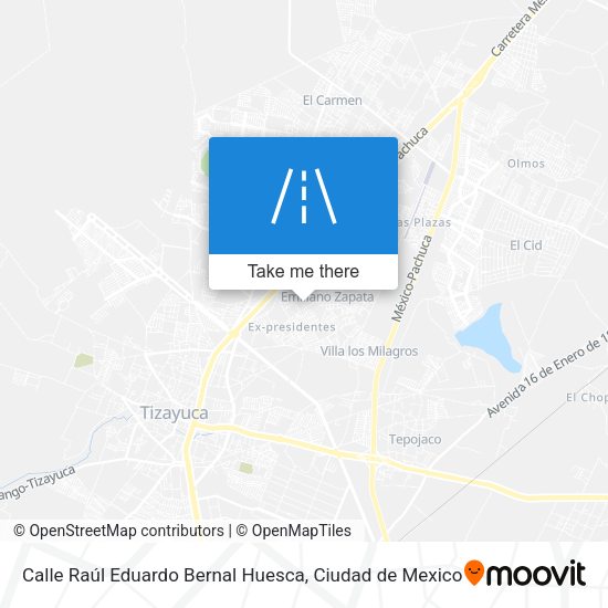 Mapa de Calle Raúl Eduardo Bernal Huesca