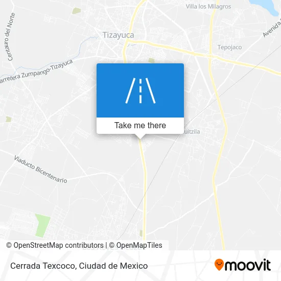 Cerrada Texcoco map
