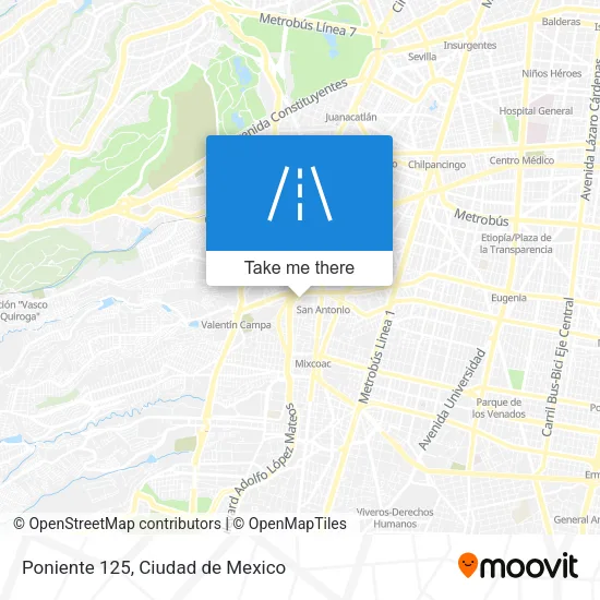 Mapa de Poniente 125
