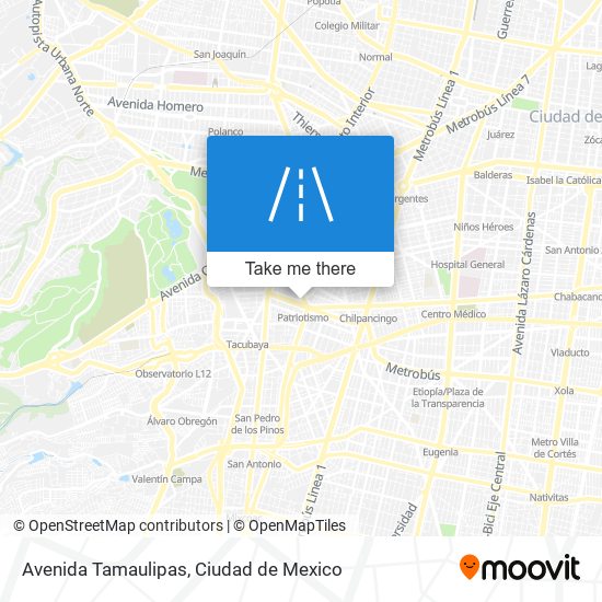 Avenida Tamaulipas map