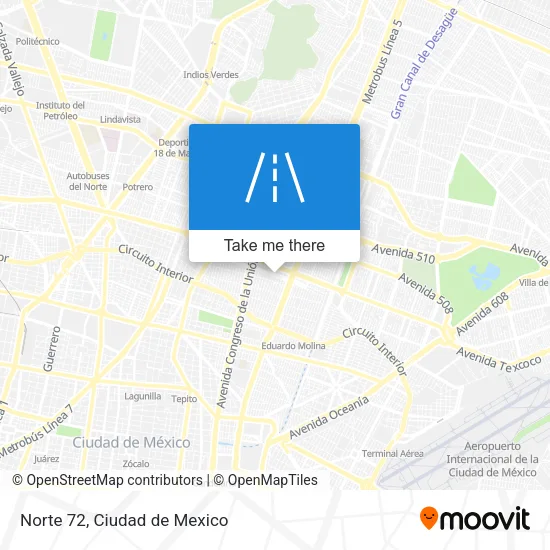 Mapa de Norte 72