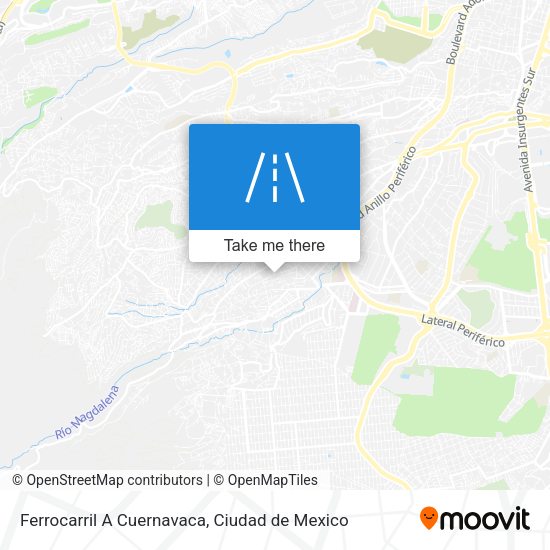 Ferrocarril A Cuernavaca map