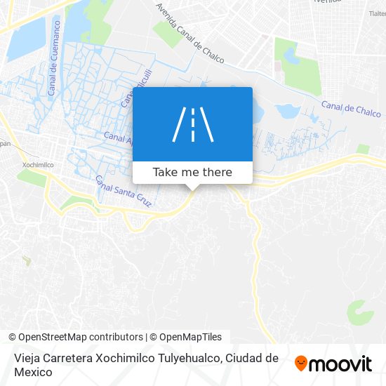 Mapa de Vieja Carretera Xochimilco Tulyehualco