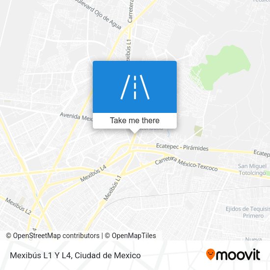 Mapa de Mexibús L1 Y L4