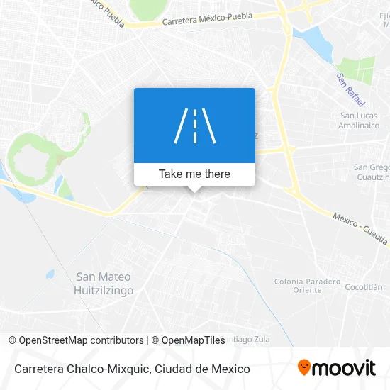 Carretera Chalco-Mixquic map