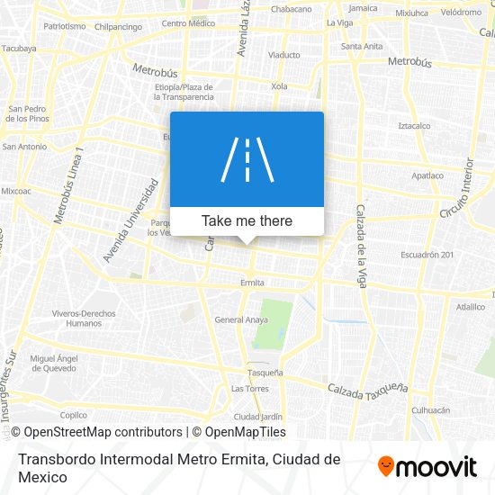 Mapa de Transbordo Intermodal Metro Ermita
