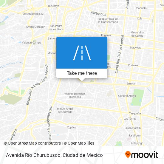 Avenida Río Churubusco map