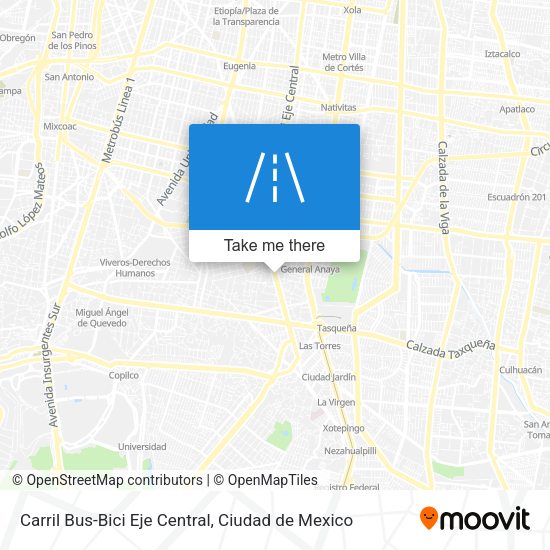 Mapa de Carril Bus-Bici Eje Central