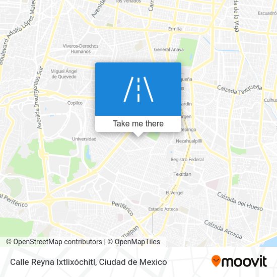 Calle Reyna Ixtlixóchitl map
