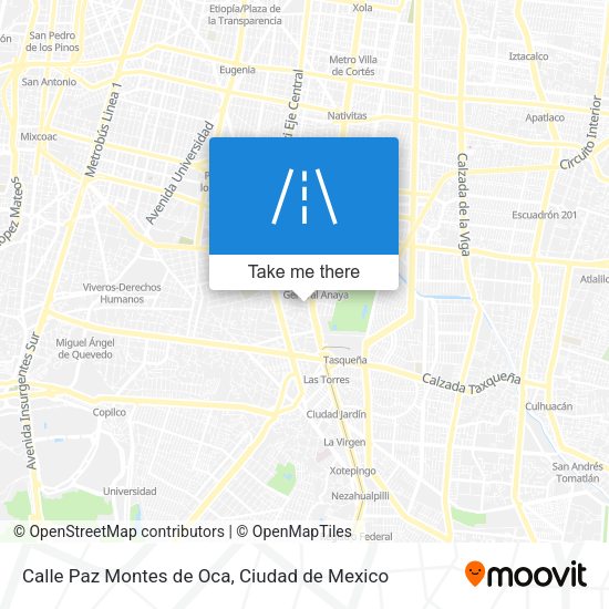 Mapa de Calle Paz Montes de Oca
