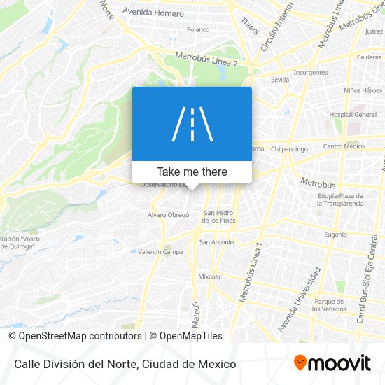 Calle División del Norte map
