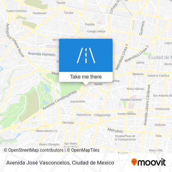 Avenida José Vasconcelos map