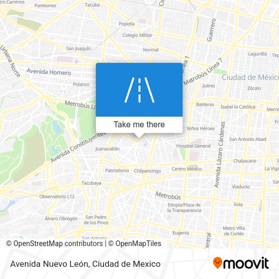 Mapa de Avenida Nuevo León