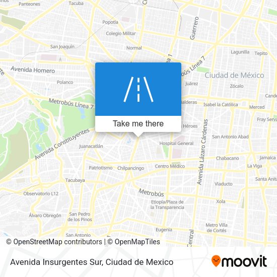 Avenida Insurgentes Sur map