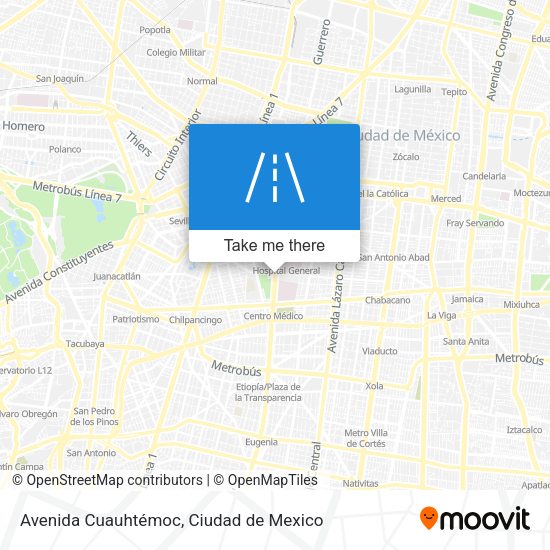 Mapa de Avenida Cuauhtémoc