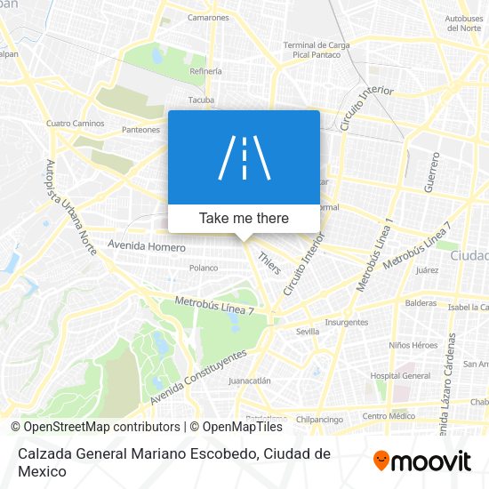 Calzada General Mariano Escobedo map
