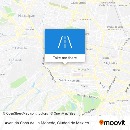 Mapa de Avenida Casa de La Moneda