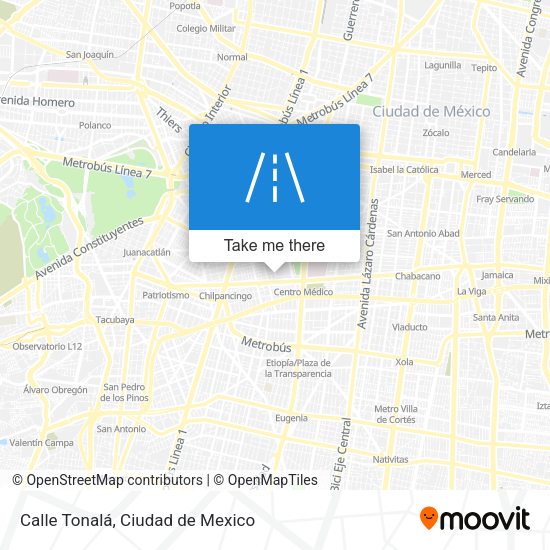 Mapa de Calle Tonalá