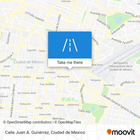Mapa de Calle Juan A. Guriérrez