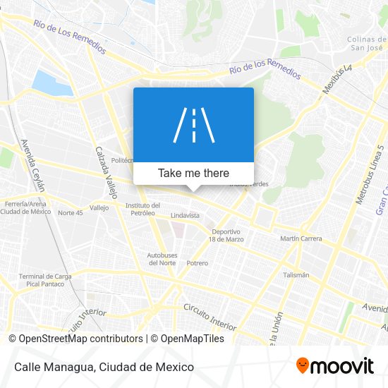 Mapa de Calle Managua