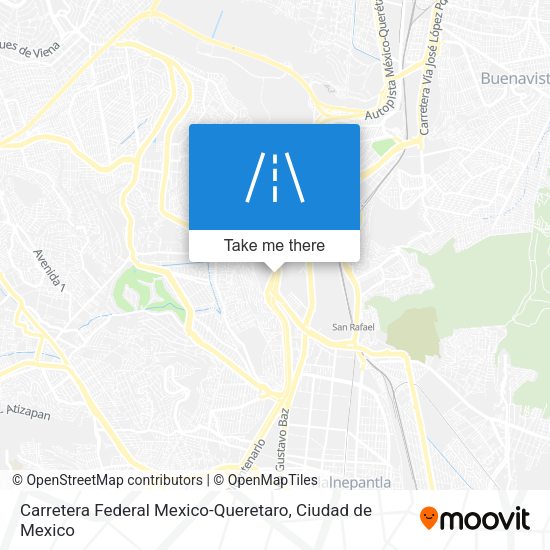 Mapa de Carretera Federal Mexico-Queretaro