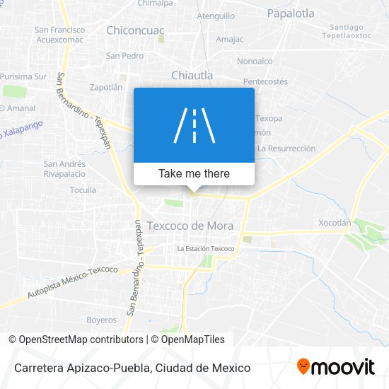 Carretera Apizaco-Puebla map