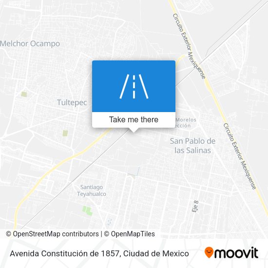 Mapa de Avenida Constitución de 1857