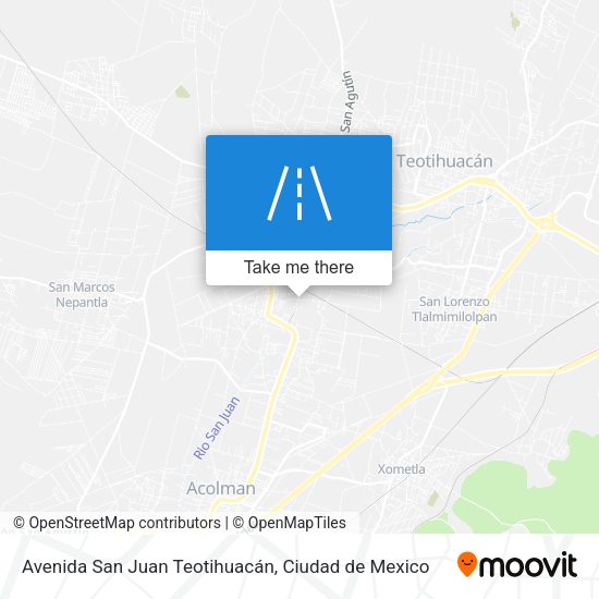 Avenida San Juan Teotihuacán map