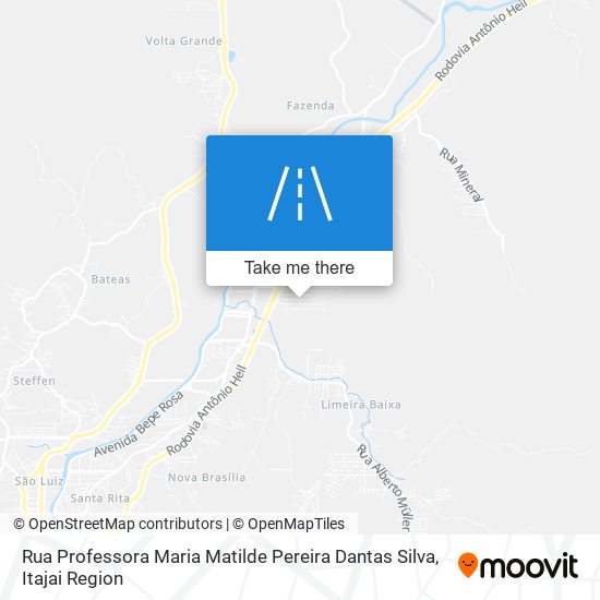 Mapa Rua Professora Maria Matilde Pereira Dantas Silva