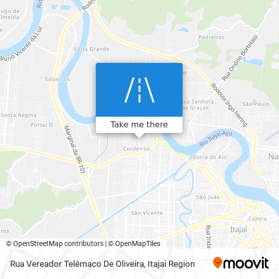 Mapa Rua Vereador Telêmaco De Oliveira