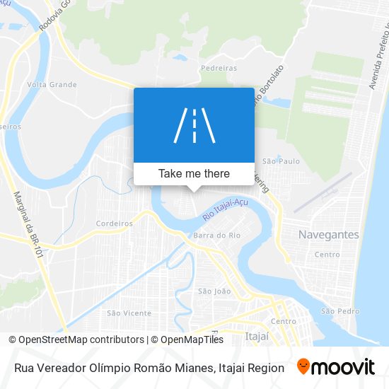 Mapa Rua Vereador Olímpio Romão Mianes
