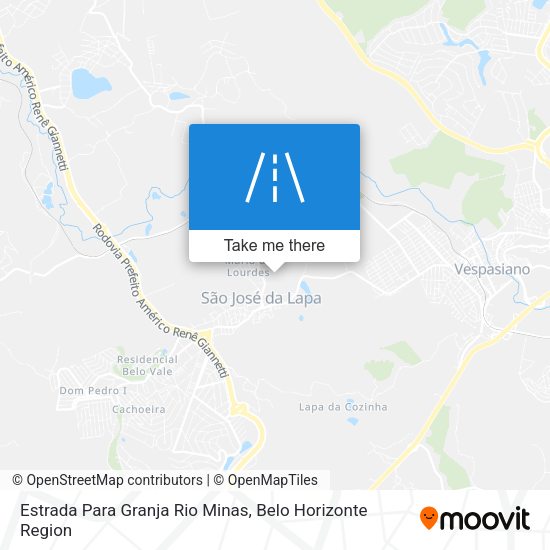 Estrada Para Granja Rio Minas map