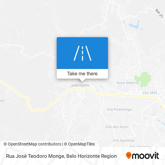 Mapa Rua José Teodoro Monge