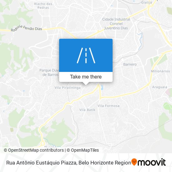 Mapa Rua Antônio Eustáquio Piazza