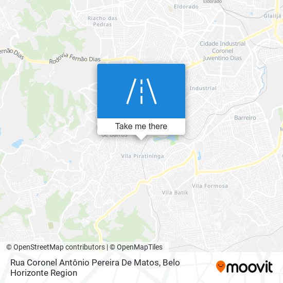 Mapa Rua Coronel Antônio Pereira De Matos