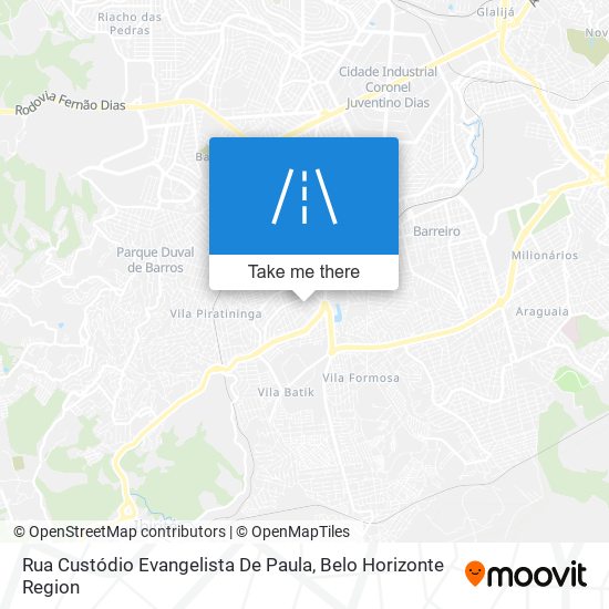 Rua Custódio Evangelista De Paula map