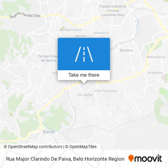 Mapa Rua Major Clarindo De Paiva