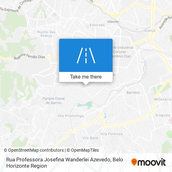 Mapa Rua Professora Josefina Wanderlei Azevedo