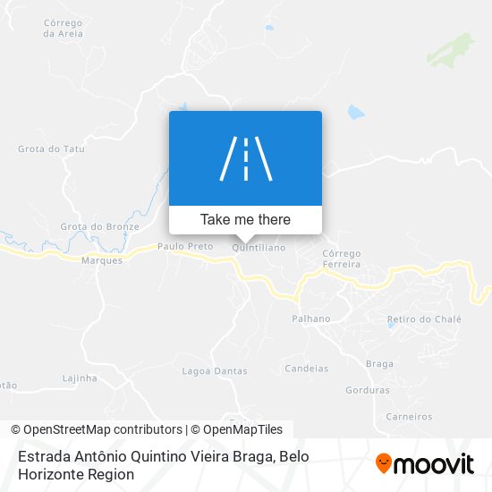 Estrada Antônio Quintino Vieira Braga map