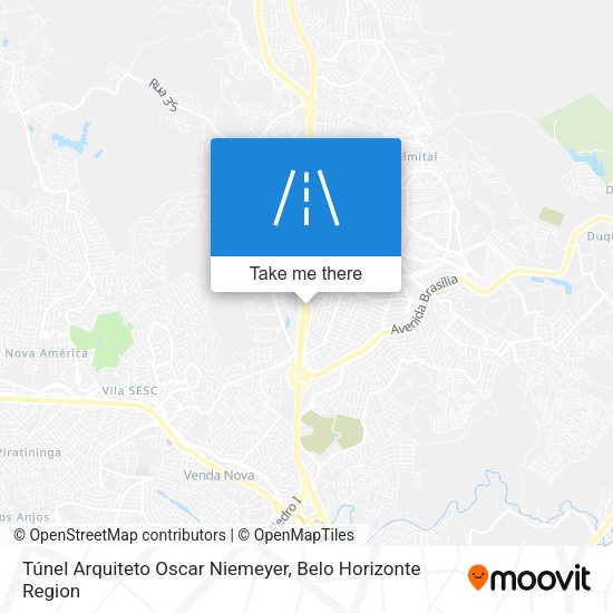 Túnel Arquiteto Oscar Niemeyer map