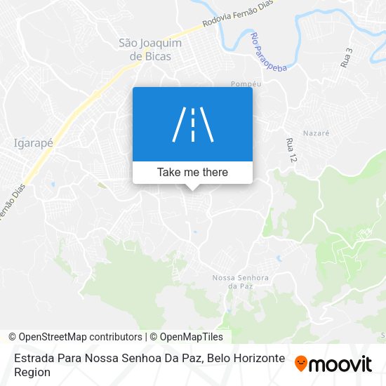 Estrada Para Nossa Senhoa Da Paz map