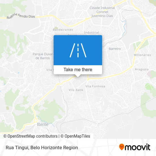 Rua Tingui map