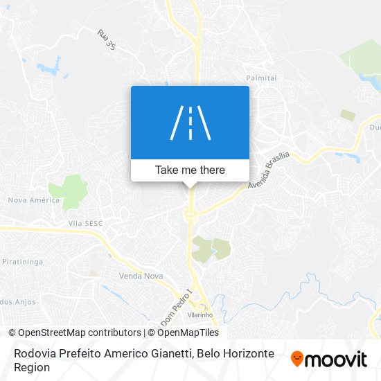 Mapa Rodovia Prefeito Americo Gianetti