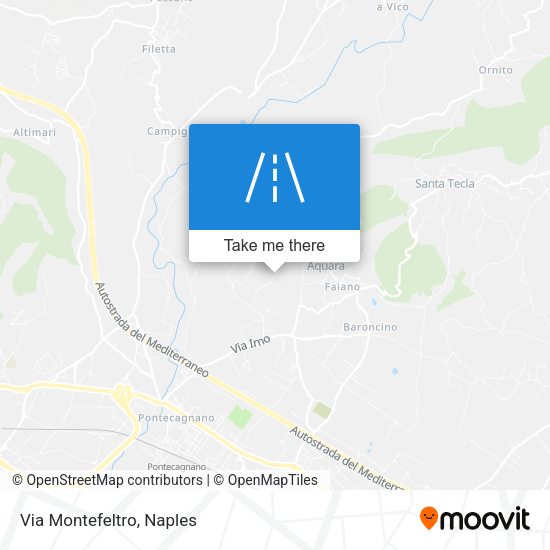Via Montefeltro map