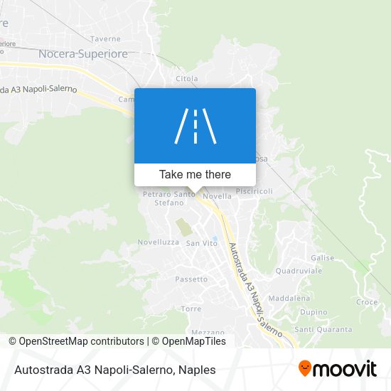 Autostrada A3 Napoli-Salerno map