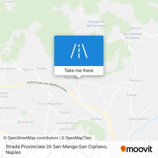 Strada Provinciale 26 San Mango-San Cipriano map