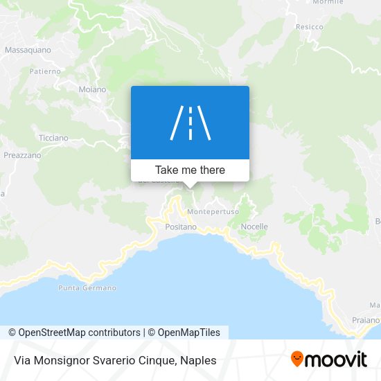 Via Monsignor Svarerio Cinque map