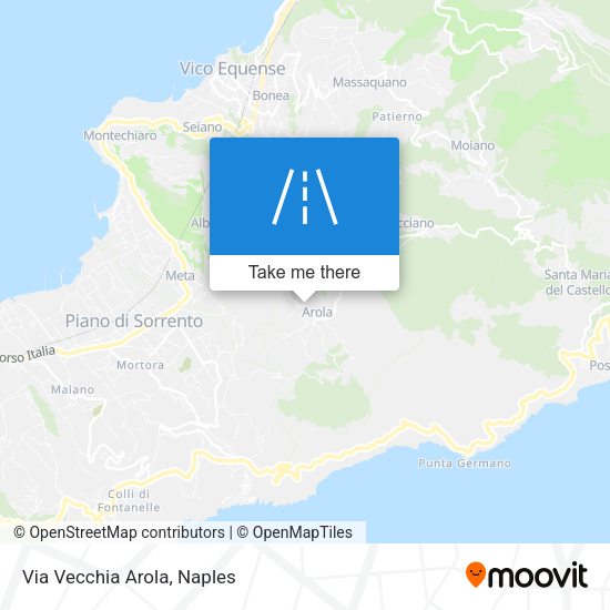 Via Vecchia Arola map