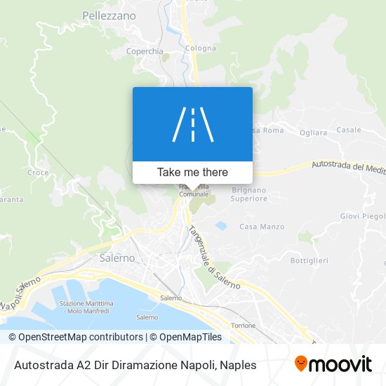 Autostrada A2 Dir Diramazione Napoli map